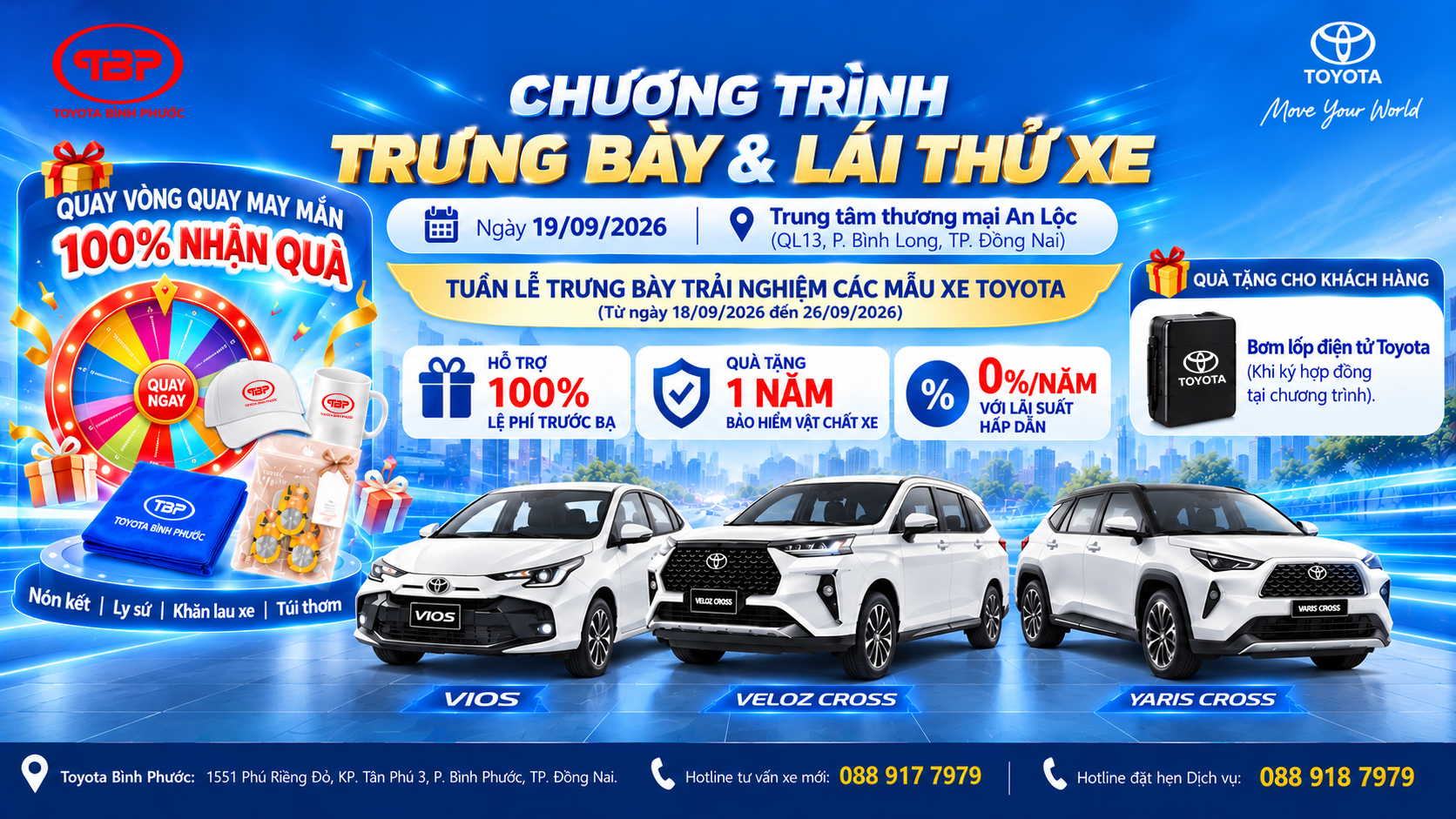 TRƯNG BÀY – LÁI THỬ XE CÙNG TOYOTA BÌNH PHƯỚC