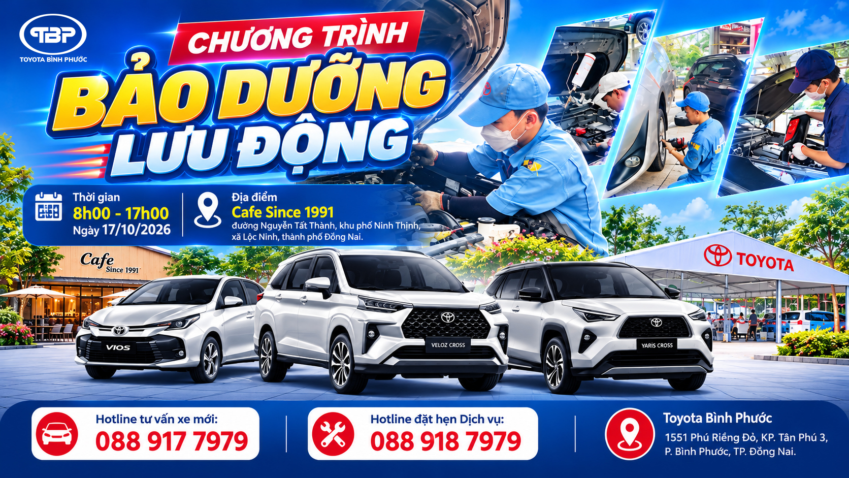 TOYOTA BÌNH PHƯỚC TỔ CHỨC BẢO DƯỠNG LƯU ĐỘNG TẠI XÃ LỘC NINH