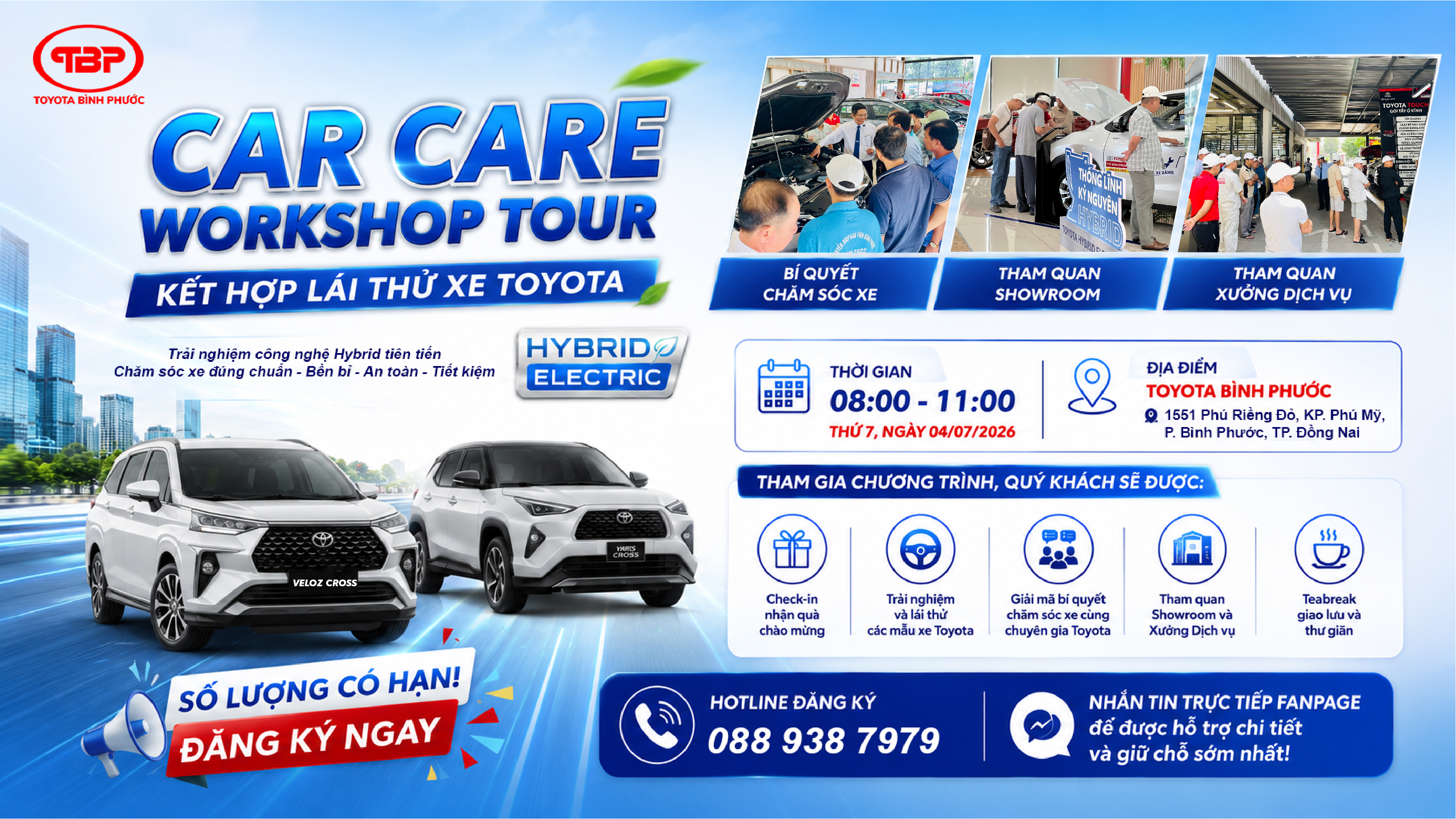 CHƯƠNG TRÌNH CAR CARE – WORKSHOP TOUR KẾT HỢP LÁI THỬ XE TOYOTA
