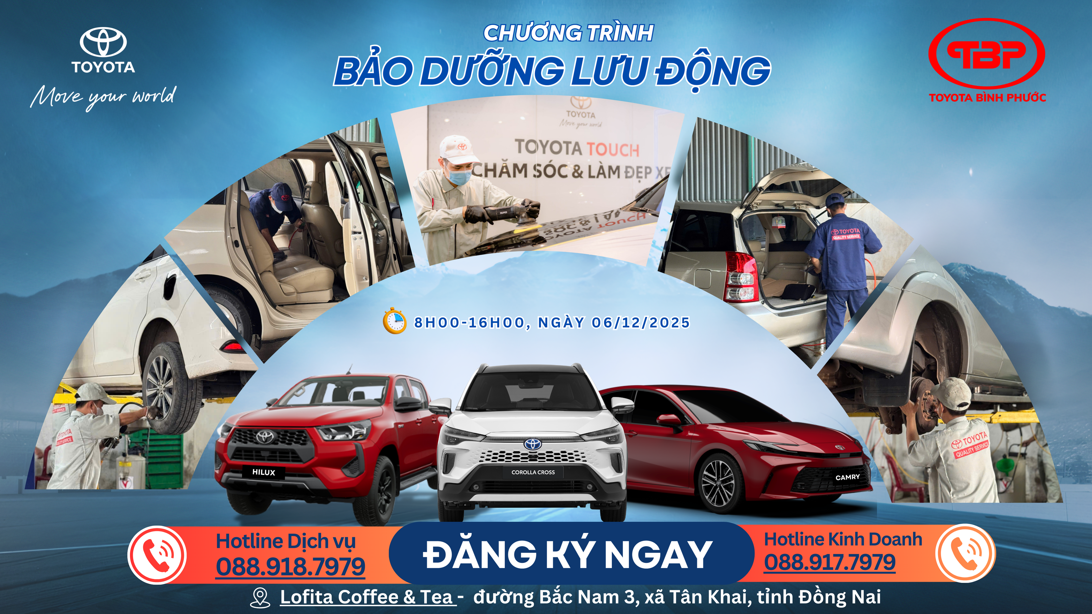 TOYOTA BÌNH PHƯỚC TỔ CHỨC BẢO DƯỠNG LƯU ĐỘNG TẠI XÃ TÂN KHAI