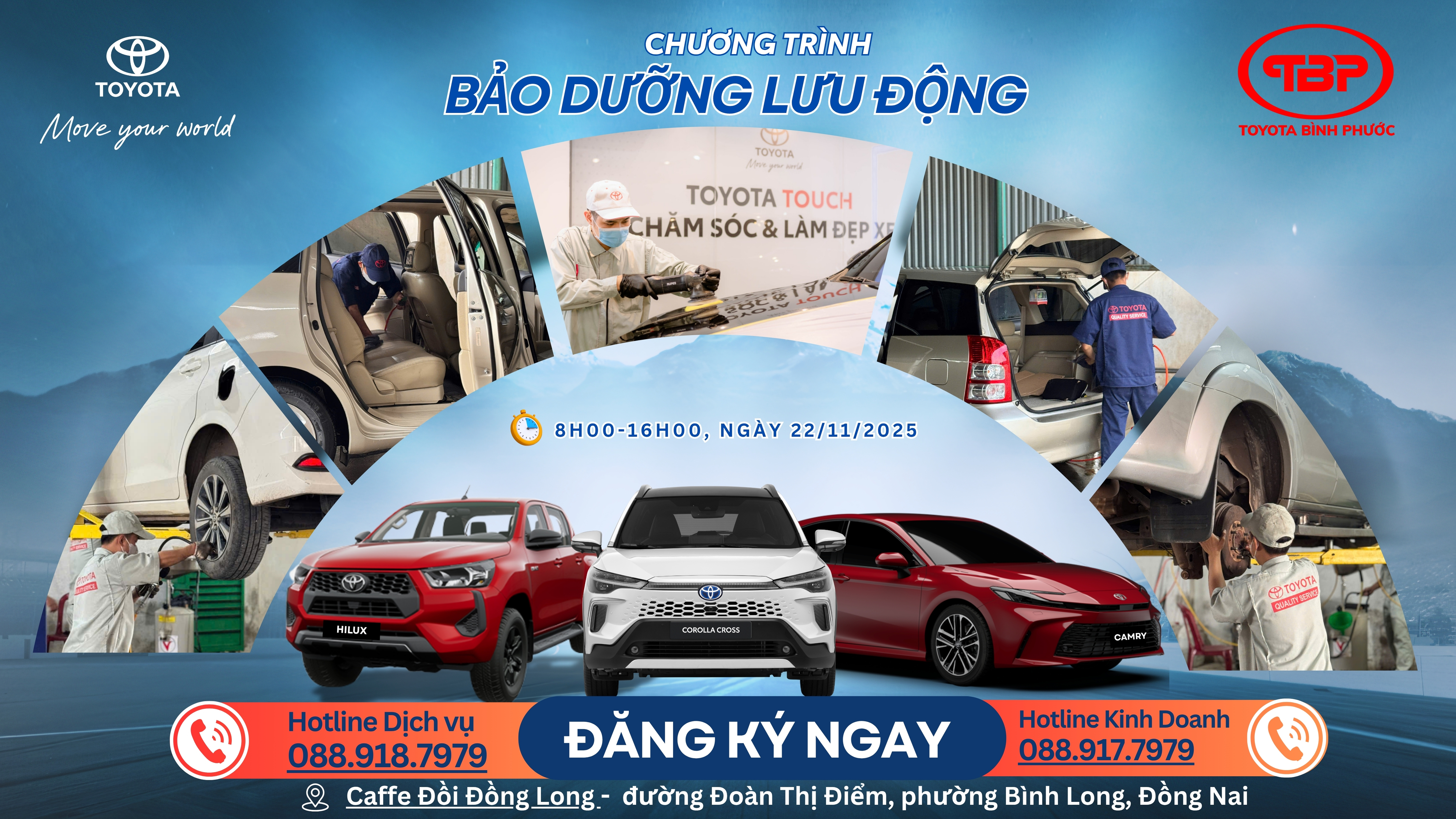 TOYOTA BÌNH PHƯỚC TỔ CHỨC BẢO DƯỠNG LƯU ĐỘNG TẠI PHƯỜNG BÌNH LONG